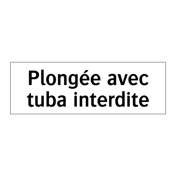 Plongée avec tuba interdite