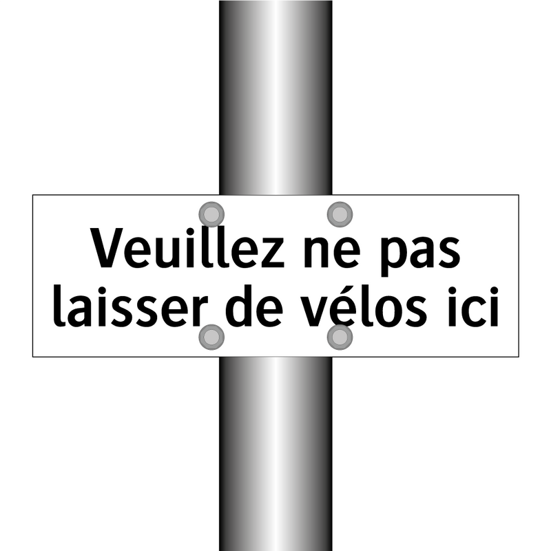 Veuillez ne pas laisser de vélos ici