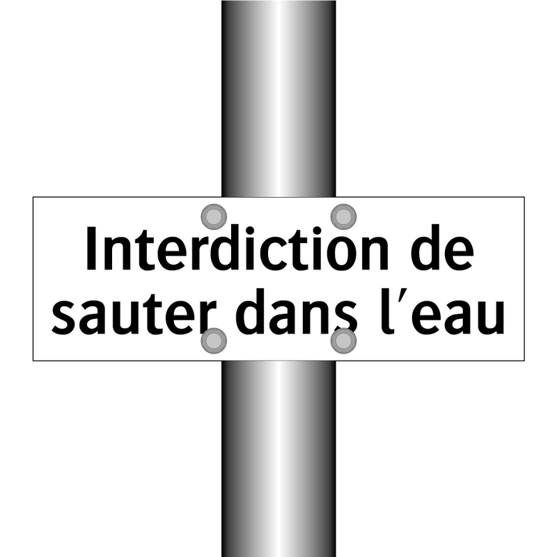 Interdiction de sauter dans l'eau