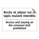 Accès et séjour sur le tapis roulant  /.../ - Access and staying on the conveyor  /.../