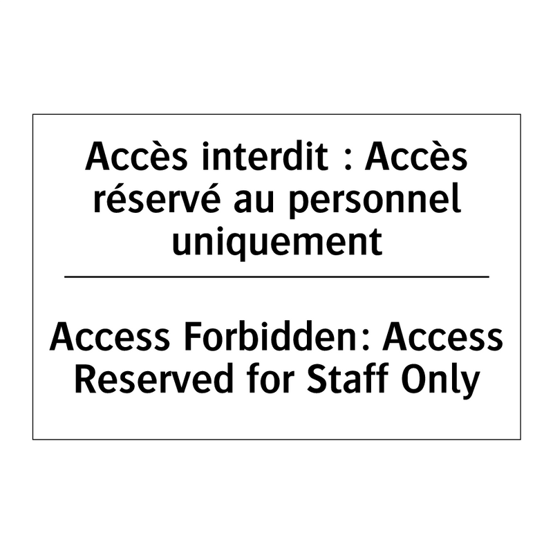 Accès interdit : Accès réservé  /.../ - Access Forbidden: Access Reserved  /.../