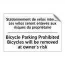 Stationnement de vélos interdit  /.../ - Bicycle Parking Prohibited Bicycles  /.../