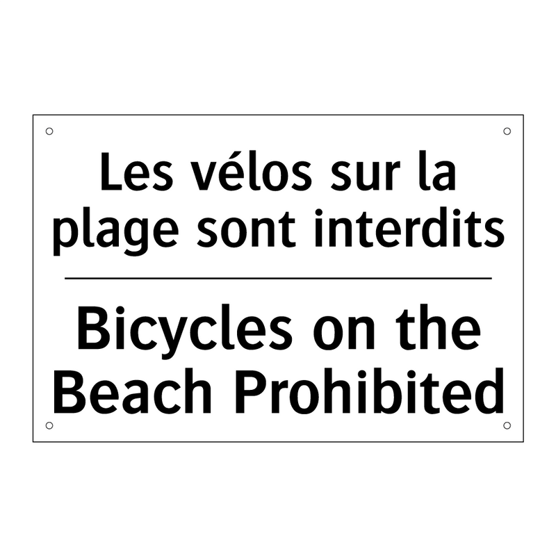 Les vélos sur la plage sont interdits /.../ - Bicycles on the Beach Prohibited /.../