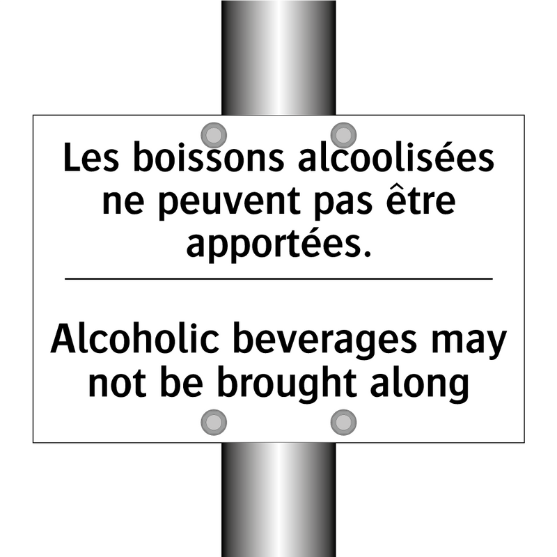 Les boissons alcoolisées ne peuvent  /.../ - Alcoholic beverages may not be  /.../