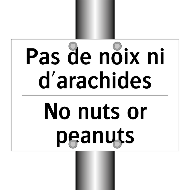 Pas de noix ni d'arachides - No nuts or peanuts