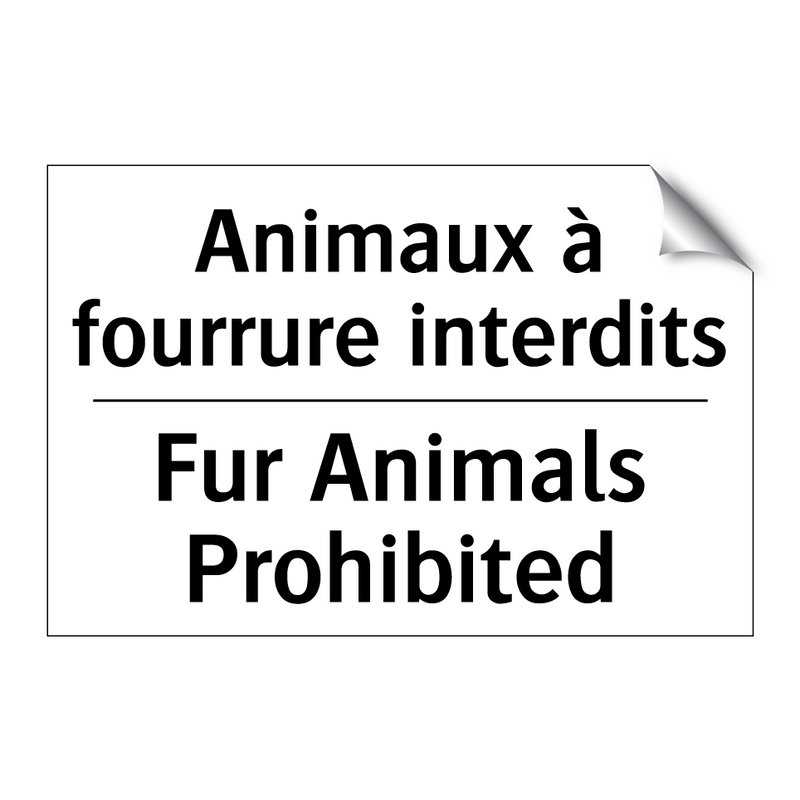 Animaux à fourrure interdits - Fur Animals Prohibited