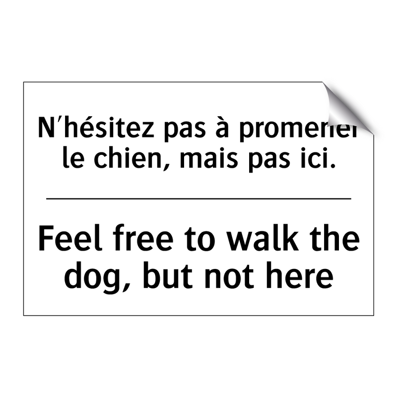 N'hésitez pas à promener le chien,  /.../ - Feel free to walk the dog, but  /.../