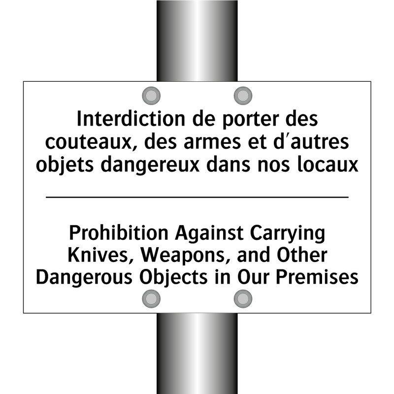 Interdiction de porter des couteaux,  /.../ - Prohibition Against Carrying Knives,  /.../
