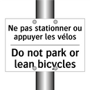Ne pas stationner ou appuyer les  /.../ - Do not park or lean bicycles