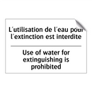 L'utilisation de l'eau pour l'extinction  /.../ - Use of water for extinguishing  /.../