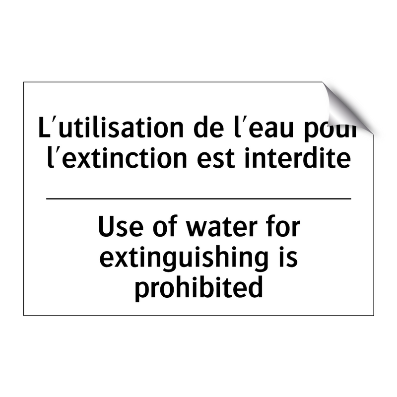 L'utilisation de l'eau pour l'extinction  /.../ - Use of water for extinguishing  /.../
