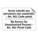 Accès interdit aux personnes non  /.../ - No Access for Unauthorized Persons  /.../