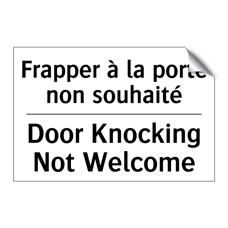 Frapper à la porte non souhaité /.../ - Door Knocking Not Welcome