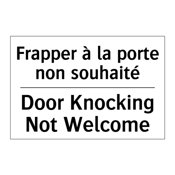 Frapper à la porte non souhaité /.../ - Door Knocking Not Welcome