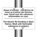 Risque d'incendie : Interdiction  /.../ - Fire Hazard: No Smoking or Open  /.../