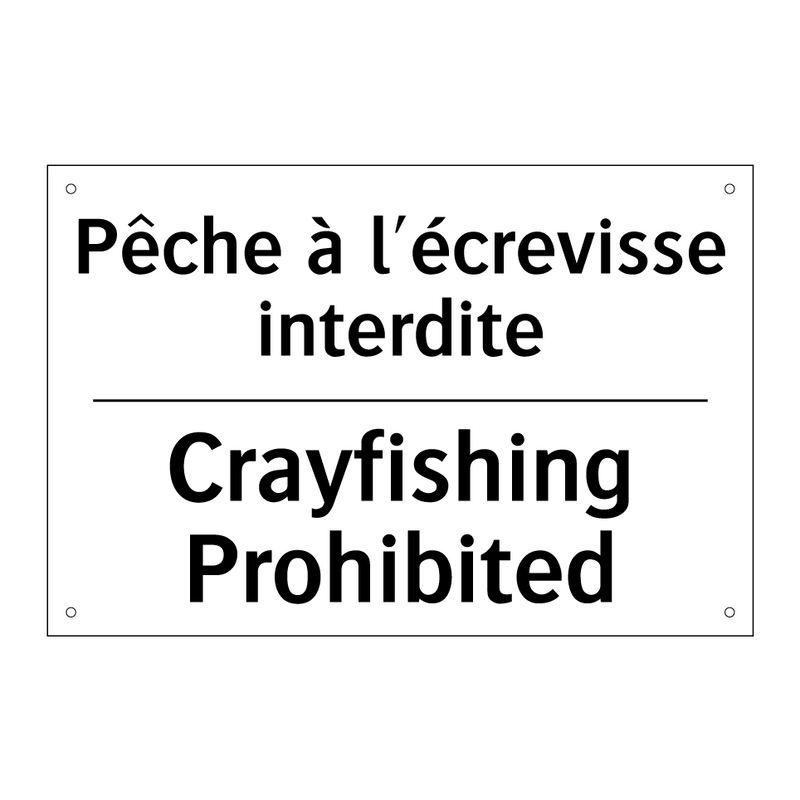 Pêche à l'écrevisse interdite - Crayfishing Prohibited