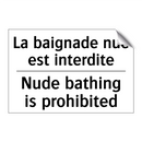 La baignade nue est interdite - Nude bathing is prohibited