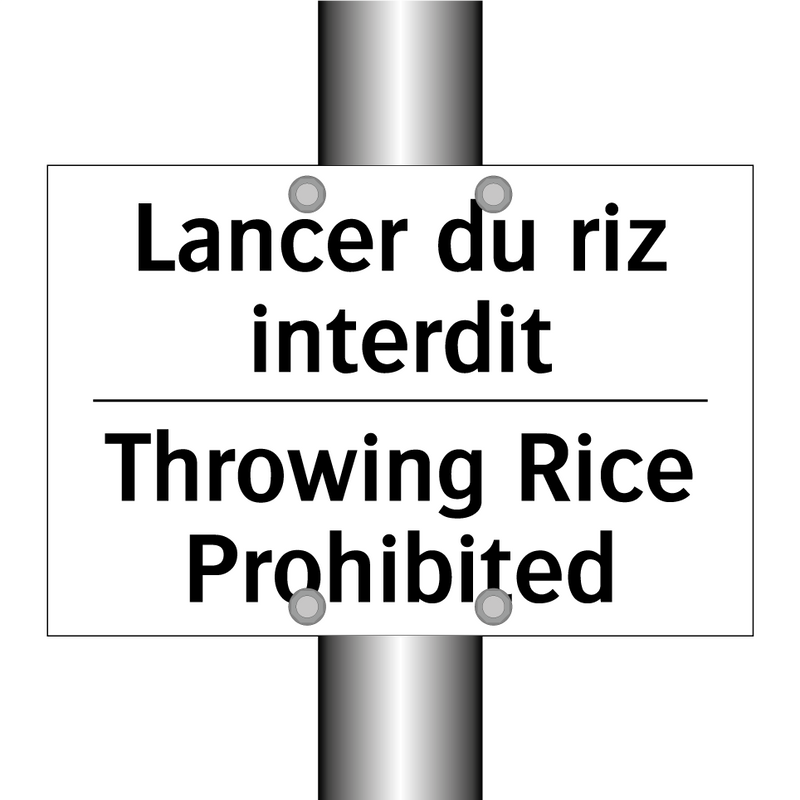 Lancer du riz interdit - Throwing Rice Prohibited