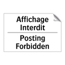 Affichage Interdit - Posting Forbidden