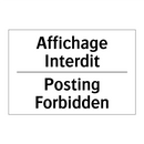 Affichage Interdit - Posting Forbidden