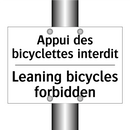 Appui des bicyclettes interdit - Leaning bicycles forbidden