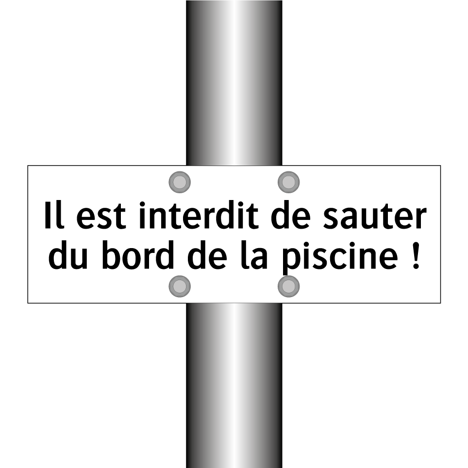 Il est interdit de sauter du bord de la piscine !
