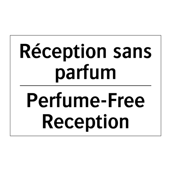 Réception sans parfum - Perfume-Free Reception