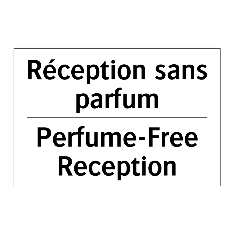 Réception sans parfum - Perfume-Free Reception