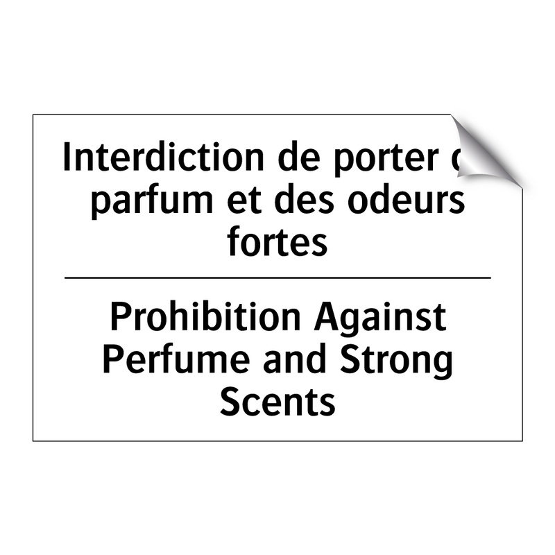 Interdiction de porter du parfum  /.../ - Prohibition Against Perfume and  /.../