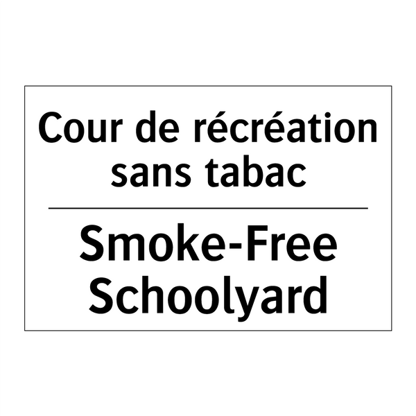 Cour de récréation sans tabac - Smoke-Free Schoolyard