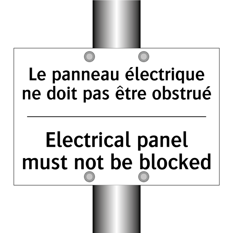 Le panneau électrique ne doit  /.../ - Electrical panel must not be blocked /.../