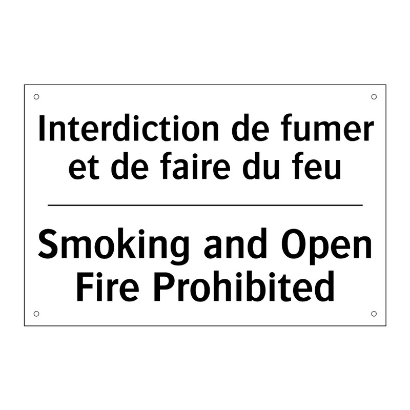 Interdiction de fumer et de faire  /.../ - Smoking and Open Fire Prohibited /.../
