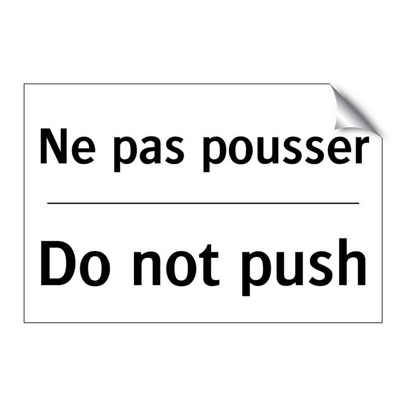 Ne pas pousser - Do not push