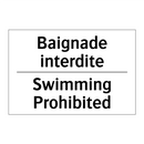 Baignade interdite - Swimming Prohibited