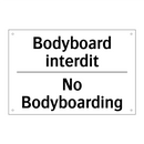 Bodyboard interdit - No Bodyboarding