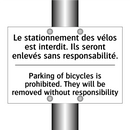 Le stationnement des vélos est  /.../ - Parking of bicycles is prohibited.  /.../