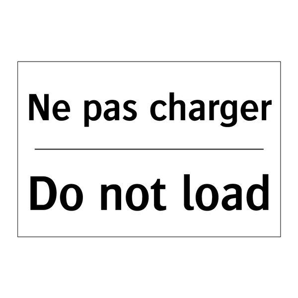 Ne pas charger - Do not load