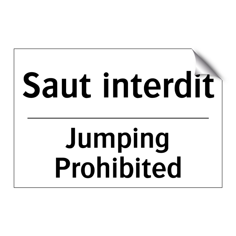 Saut interdit - Jumping Prohibited