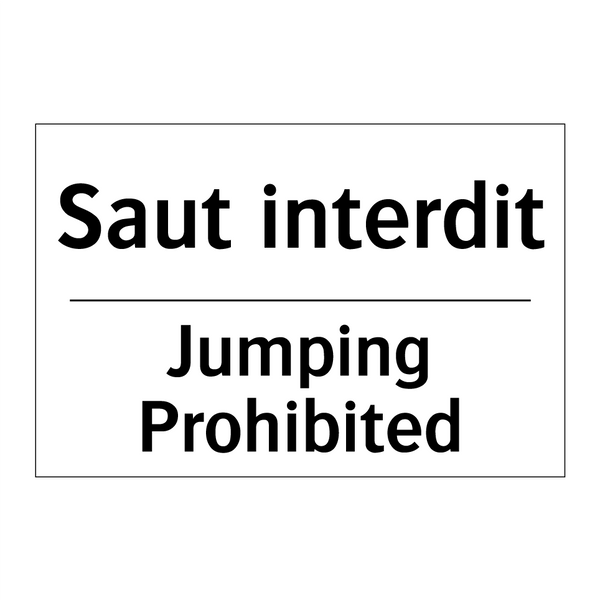 Saut interdit - Jumping Prohibited