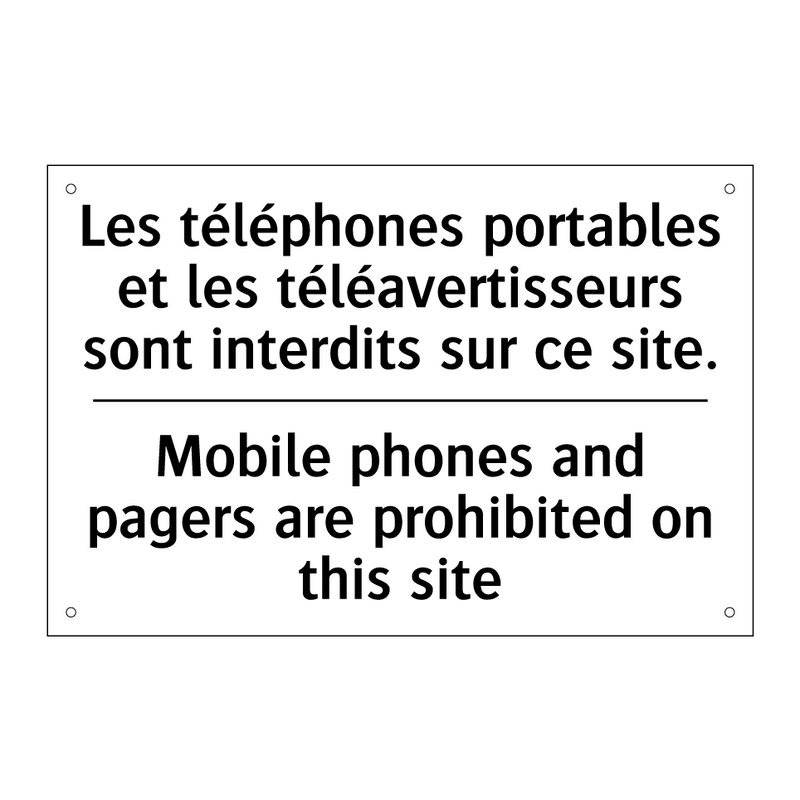 Les téléphones portables et les  /.../ - Mobile phones and pagers are prohibited  /.../