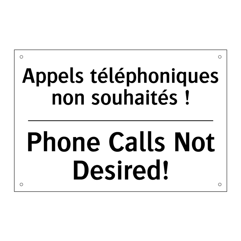 Appels téléphoniques non souhaités  /.../ - Phone Calls Not Desired!