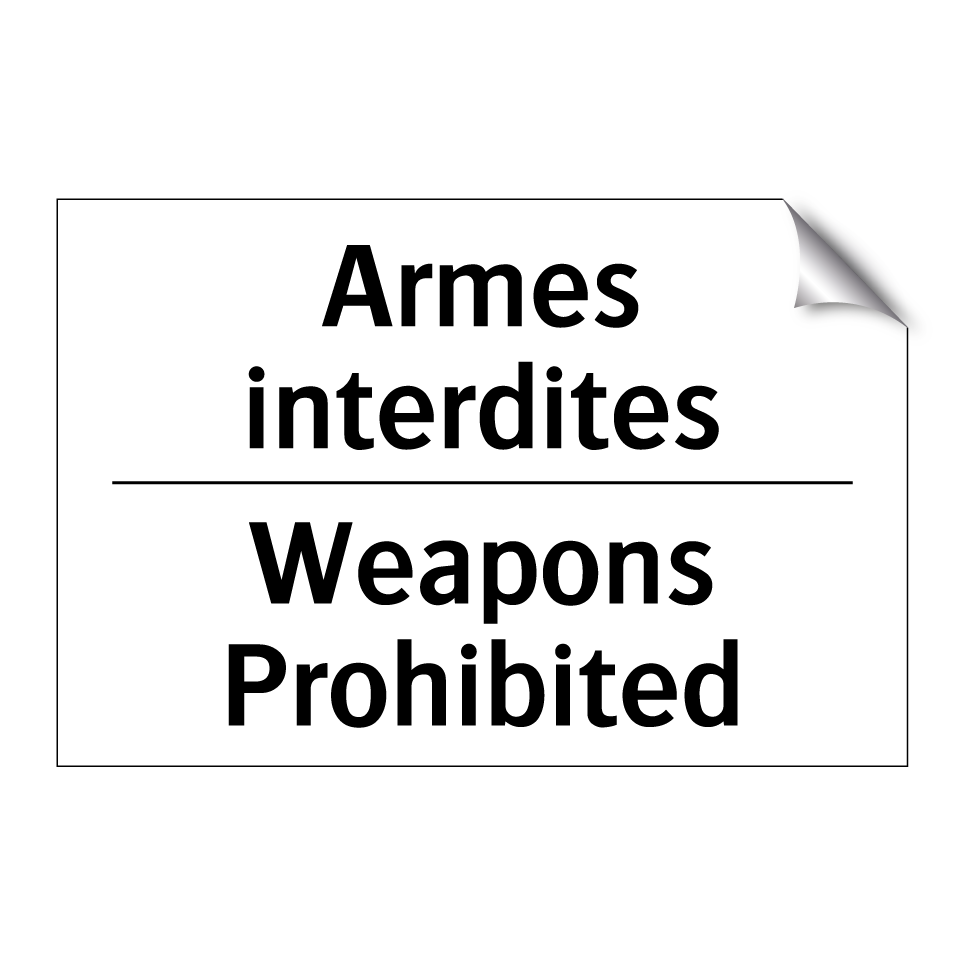 Armes interdites - Weapons Prohibited