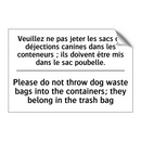Veuillez ne pas jeter les sacs  /.../ - Please do not throw dog waste  /.../