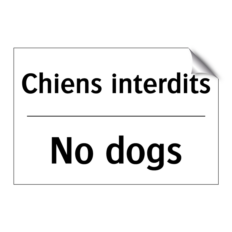 Chiens interdits - No dogs