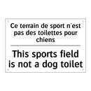Ce terrain de sport n'est pas  /.../ - This sports field is not a dog  /.../