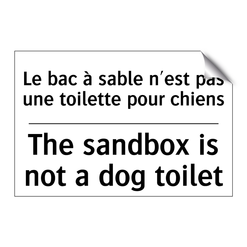 Le bac à sable n'est pas une toilette  /.../ - The sandbox is not a dog toilet /.../