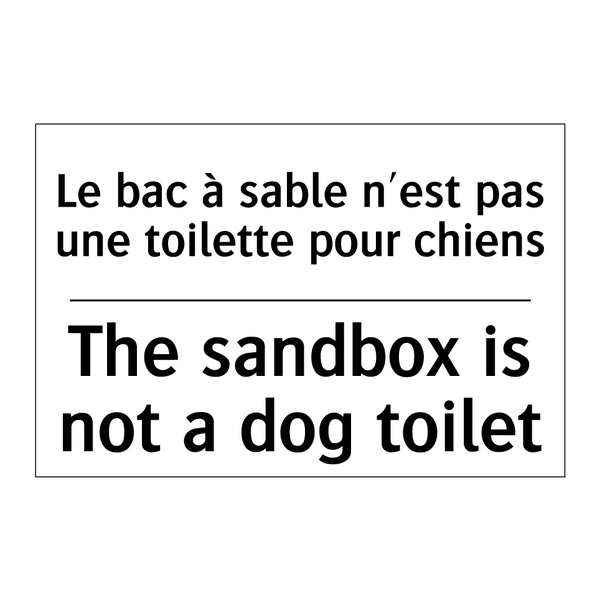 Le bac à sable n'est pas une toilette  /.../ - The sandbox is not a dog toilet /.../