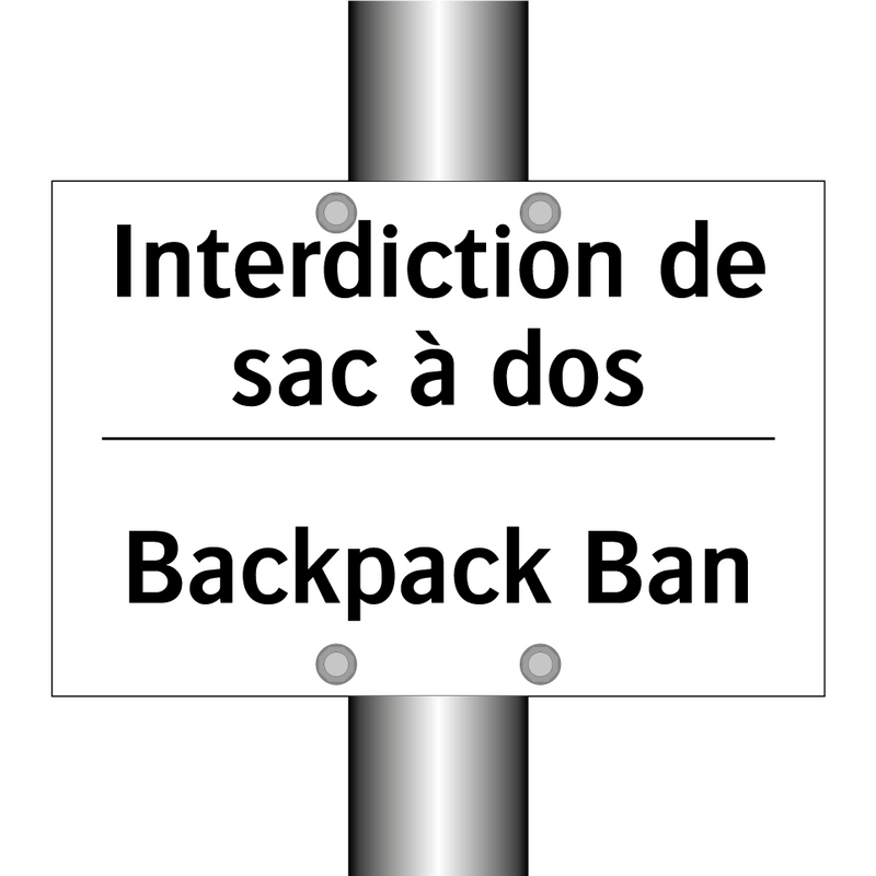 Interdiction de sac à dos - Backpack Ban