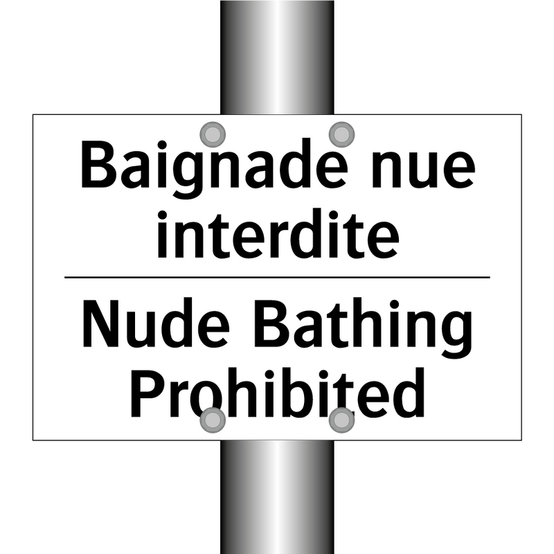 Baignade nue interdite - Nude Bathing Prohibited