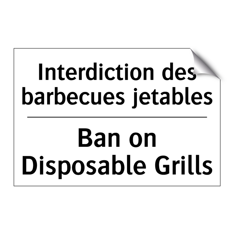 Interdiction des barbecues jetables /.../ - Ban on Disposable Grills